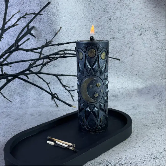 Воскова срібна свічка - Фази місяця Candles (12 см)