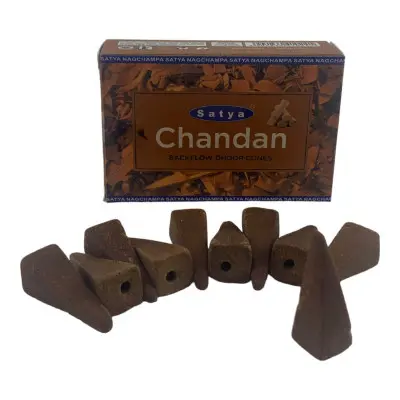 Арома-конуси зі зворотним потоком - Chandan Backflow Dhoop Cones, Satya (Сандалове Дерево)