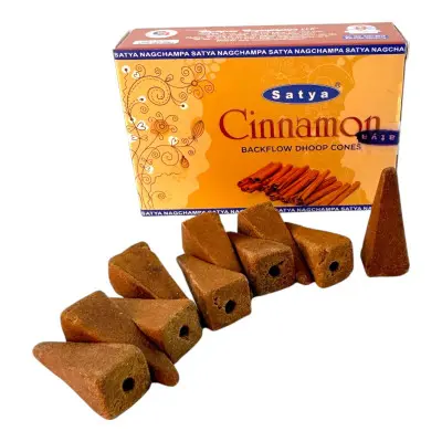 Арома-конуси зі зворотним потоком - Cinnamon Backflow Dhoop Cones, Satya (Кориця)
