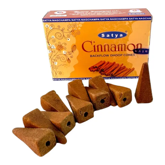 Арома-конуси зі зворотним потоком - Cinnamon Backflow Dhoop Cones, Satya (Кориця)