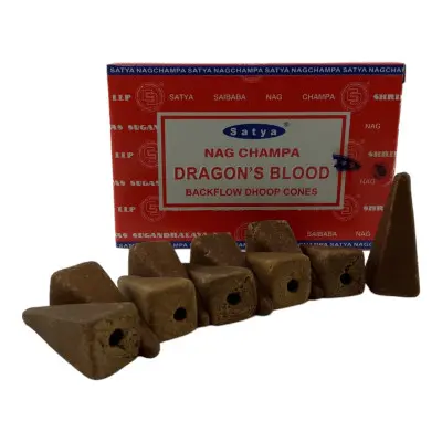Арома-конуси зі зворотним потоком - Dragon's Blood, Nag champa Backflow Dhoop Cones, Satya (Кровь Дракона)