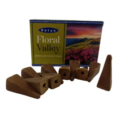 Арома-конуси зі зворотним потоком - Floral Valley Backflow Dhoop Cones, Satya (Квіткова Долина)