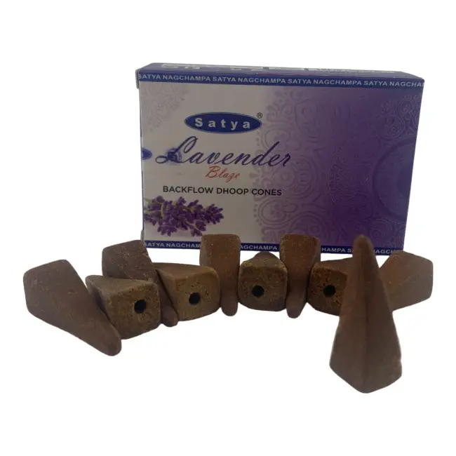 Арома-конуси зі зворотним потоком - Lavender Blaze Backflow Dhoop Cones, Satya (Лаванда)
