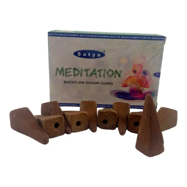 Арома-конуси зі зворотним потоком - Meditation Backflow Dhoop Cones, Satya (Медитація)