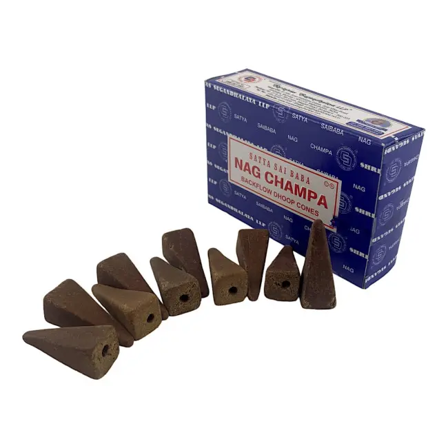 Арома-конуси зі зворотним потоком - Nag champa Backflow Dhoop Cones, Satya (Наг Чампа)