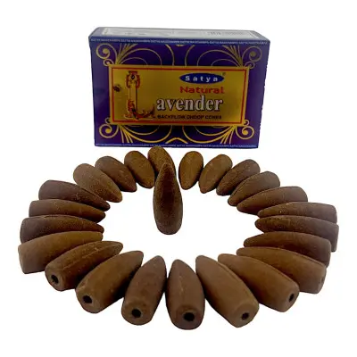 Арома-конуси зі зворотним потоком - Natural Lavender Backflow Dhoop Cones, Satya (Натуральна Лаванда)