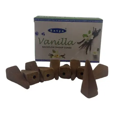 Арома-конуси зі зворотним потоком - Vanilla Backflow Dhoop Cones, Satya (Ваніль)
