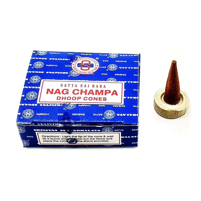Пилкові пахощі арома-конуси - Nag champa Dhoop Cones, Масала Satya (Наг Чампа)