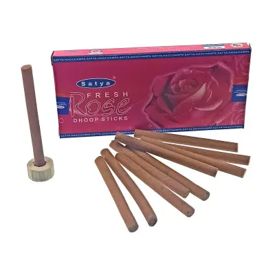 Безосновні пахощі - Fresh Rose, Dhoop Sticks, Satya (Свіжа Троянда)