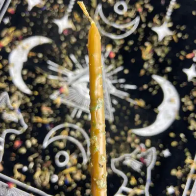 Жовта макана воскова свічка з ладаном Віфлеєм, 27 см