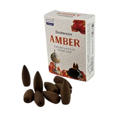Арома-конуси зі зворотним потоком - Amber Backflow Dhoop Cones, Darshan (Бурштин)