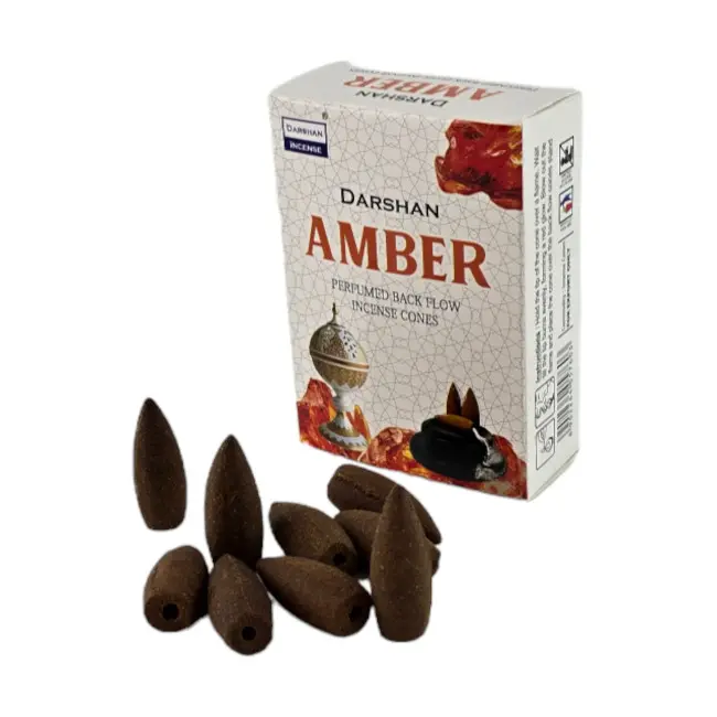 Арома-конуси зі зворотним потоком - Amber Backflow Dhoop Cones, Darshan (Бурштин)
