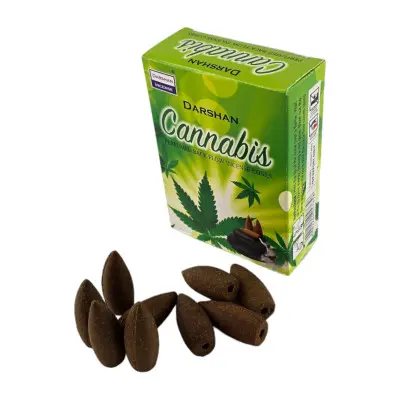Арома-конуси зі зворотним потоком - Cannabis Backflow Dhoop Cones, Darshan (Конопля)