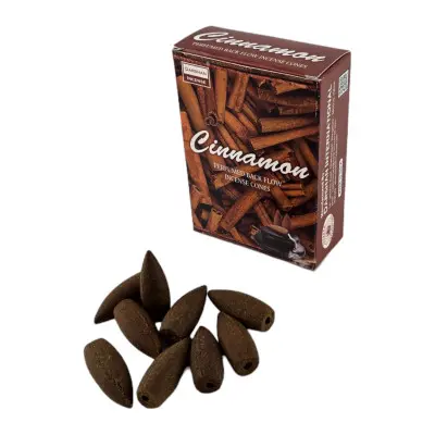 Арома-конуси зі зворотним потоком - Cinnamon Backflow Dhoop Cones, Darshan (Кориця)
