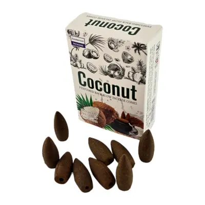 Арома-конуси зі зворотним потоком - Coconut Backflow Dhoop Cones, Darshan (Кокос)