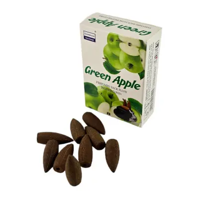 Арома-конуси зі зворотним потоком - Green Apple Backflow Dhoop Cones, Darshan (Зелене Яблуко)
