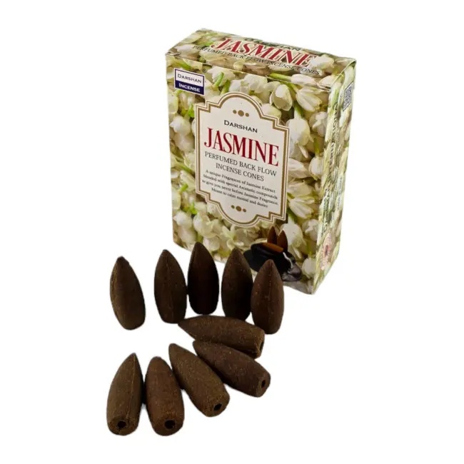 Арома-конуси зі зворотним потоком - Jasmine Backflow Dhoop Cones, Darshan (Жасмін)