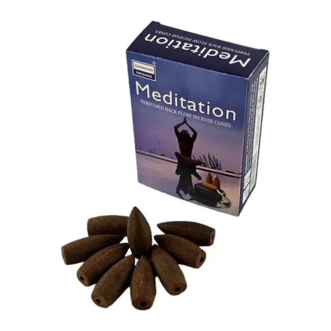 Арома-конуси зі зворотним потоком - Meditation Backflow Dhoop Cones, Darshan (Медитація)