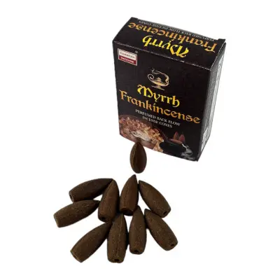 Арома-конуси зі зворотним потоком - Myrrh Frankincense Backflow Dhoop Cones, Darshan (Мірра та Ладан)