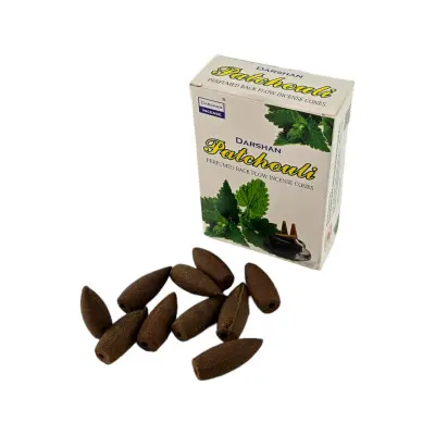Арома-конуси зі зворотним потоком - Patchouli Backflow Dhoop Cones, Darshan (Пачулі)