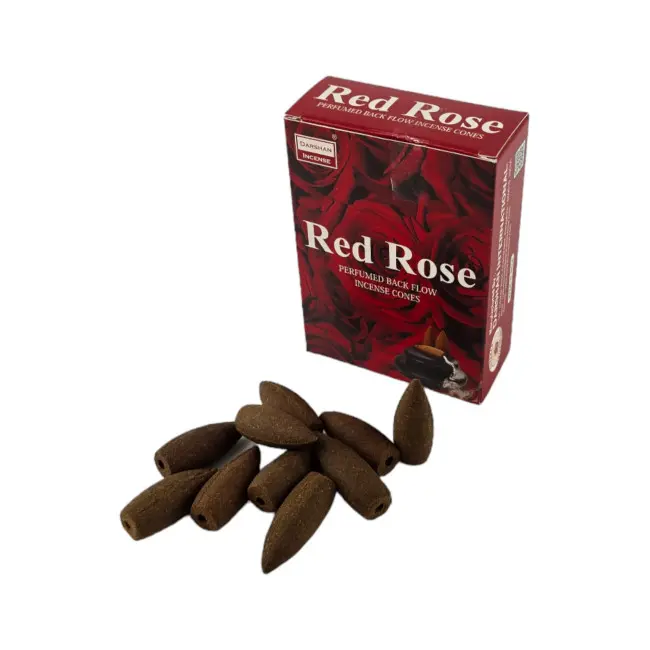Арома-конуси зі зворотним потоком - Red Rose Backflow Dhoop Cones, Darshan (Червона Троянда)