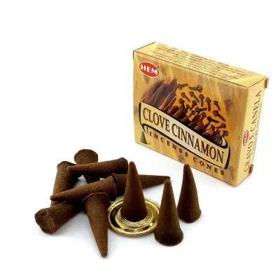 Арома-конуси - Clove Cinnamon Dhoop Cones, HEM (Гвоздика та Кориця)