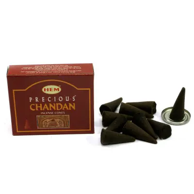 Арома-конуси - Precious Chandan Dhoop Cones, HEM (Дорогоцінний Чандан)