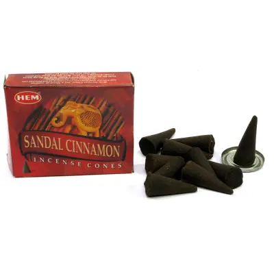 Арома-конуси - Sandal Cinnamon Dhoop Cones, HEM (Кориця та сандал)