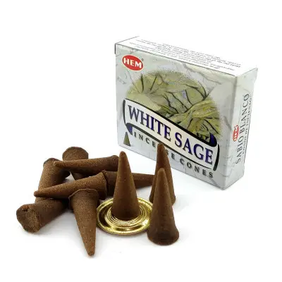 Арома-конуси - White Sage Dhoop Cones, HEM (Біла Шавлія)
