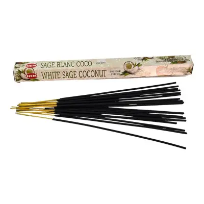 Угольные благовония - White Sage Coconut, HEM (Белый шалфей и кокос)