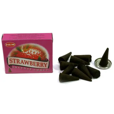 Арома-конуси - Strawberry Dhoop Cones, HEM (Полуниця)