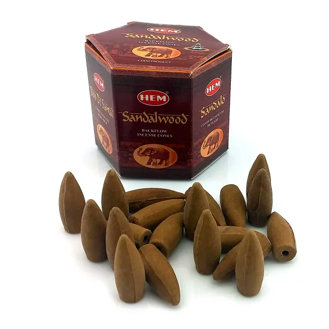 Арома-конуси зі зворотним потоком - Sandalwood Dhoop Cones, HEM (Сандалове дерево)