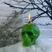 Воскова зелена свічка - Череп (7 см)